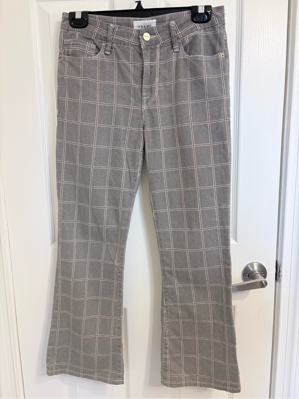Frame - Le Crop Mini Boot Check Cropped Bootcut Jeans